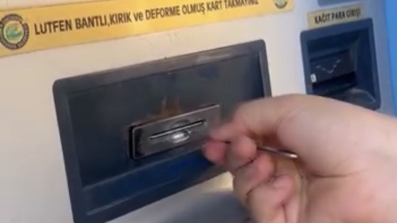 Eskişehir'de su yükleme otomatından kartı cımbızla aldı