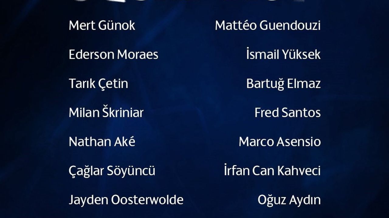 Fenerbahçe, Zabrze sınavı öncesi 23 kişilik kamp kadrosunu açıkladı