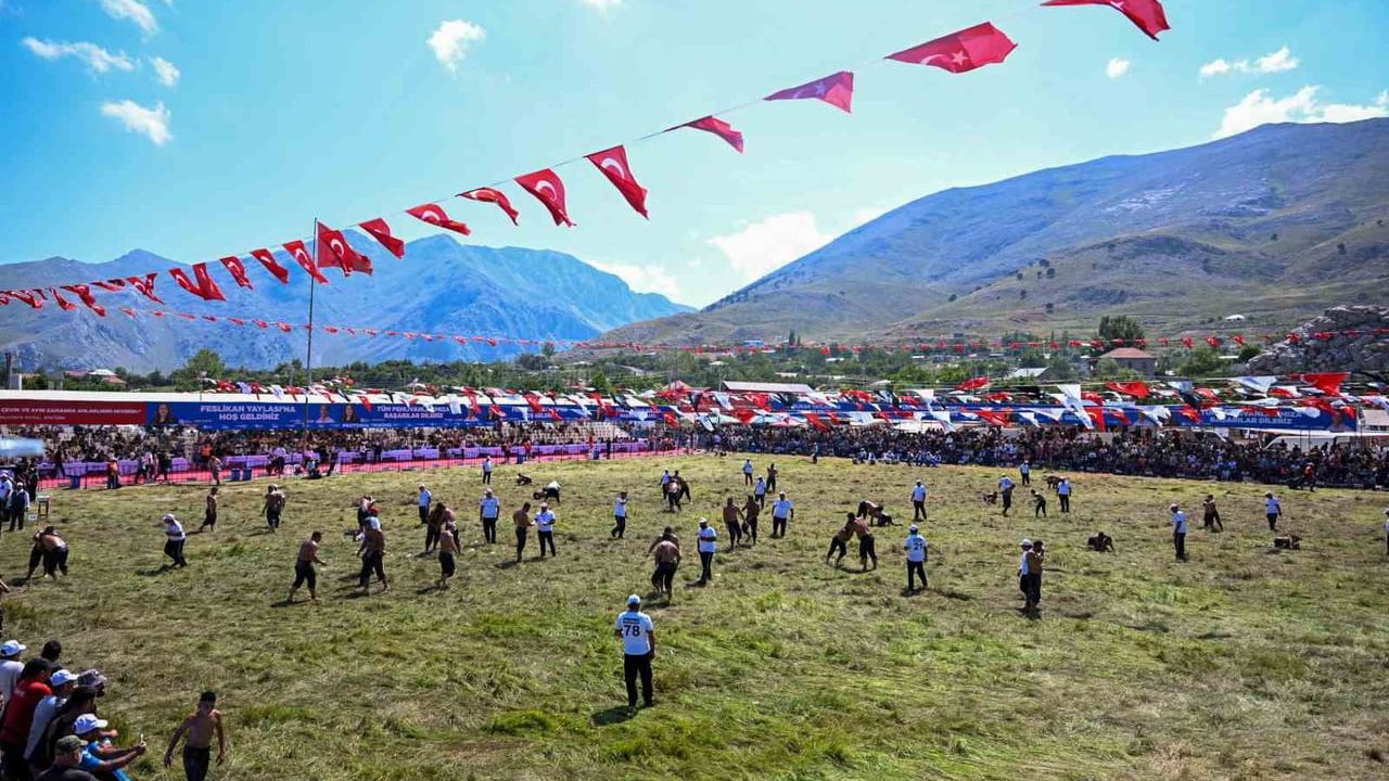 Feslikan yağlı pehlivan güreşlerini başpehlivan Erkan Taş kazandı
