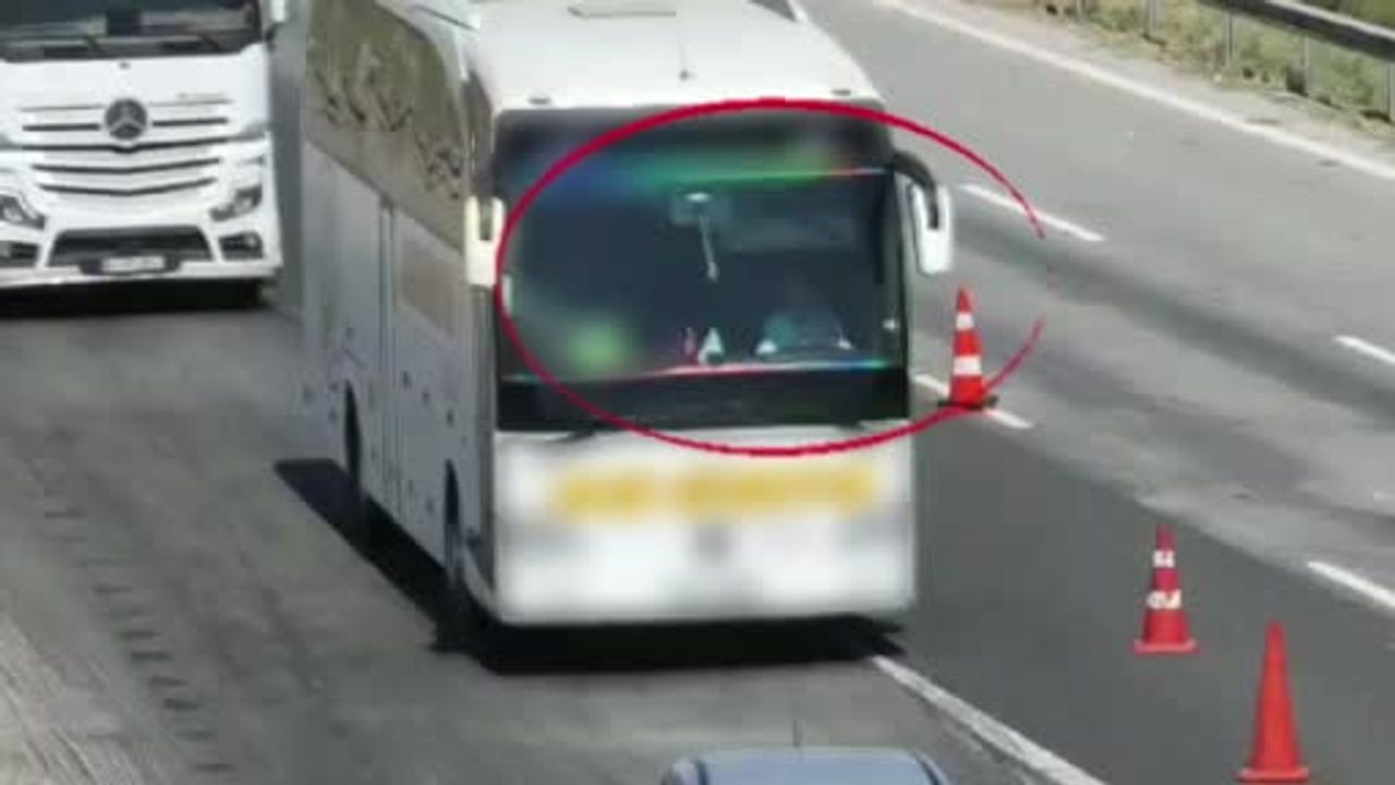 Gaziantep'te otoyolda dron destekli trafik denetimi