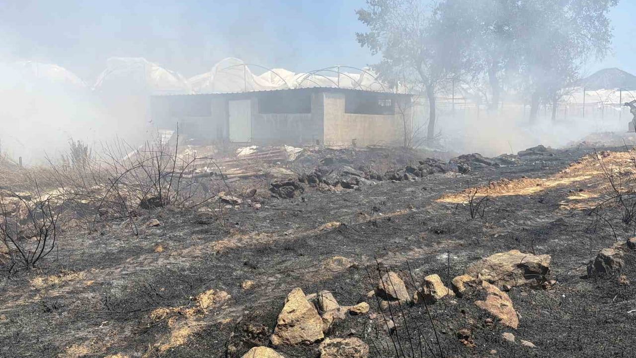 Gazipaşa'da sera yangını mahalle ekipleriyle kontrol altına alındı