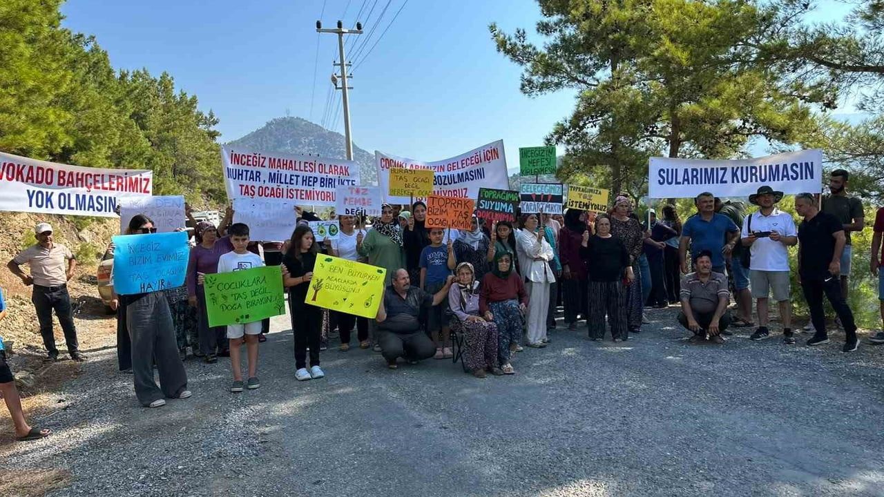 Gazipaşa İnceğiz'de taş ocağı planına karşı mahalle protestosu