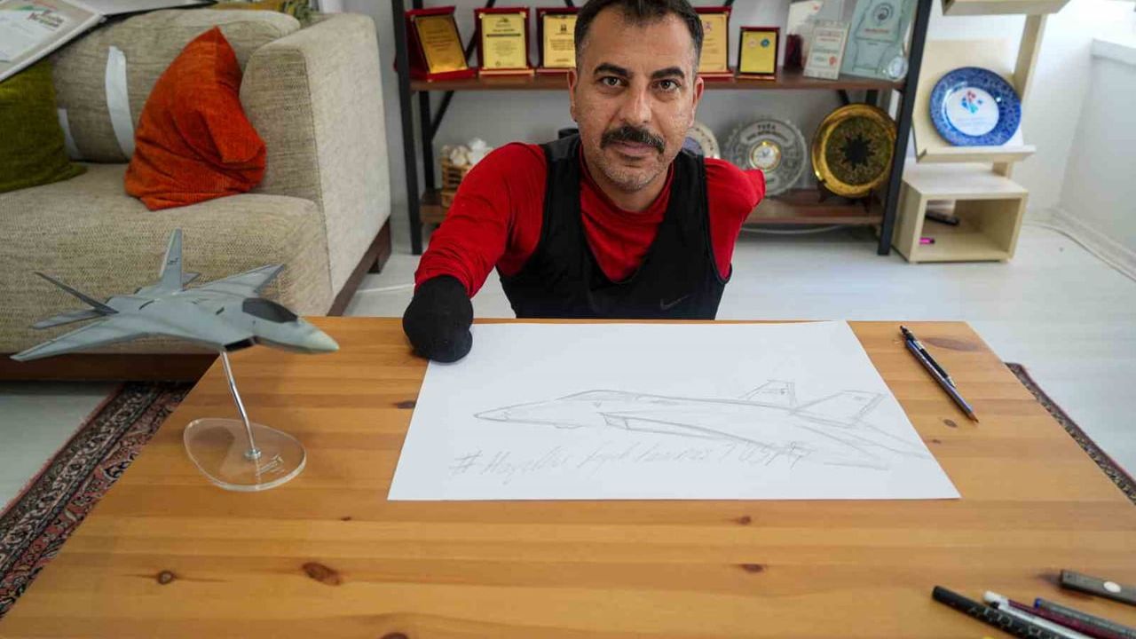 İki kolunu kaybetti, KAAN’ın görsel modelleyicisi oldu
