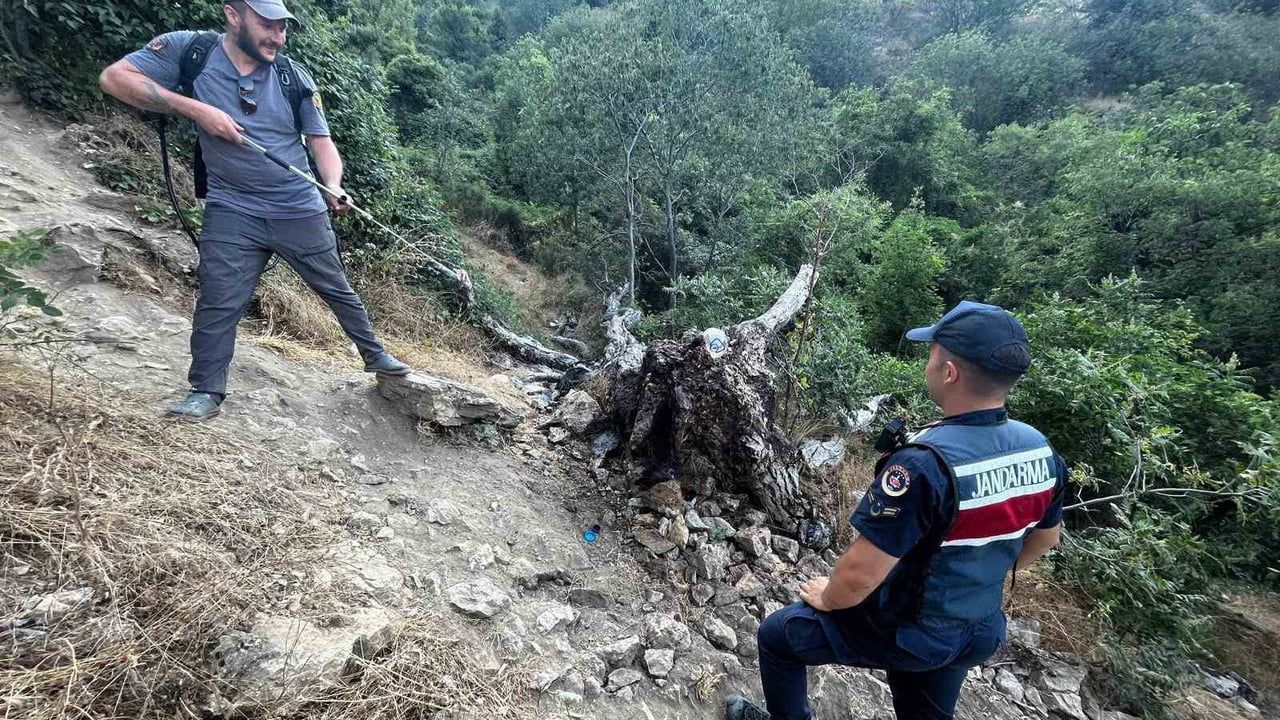 İnhisar'da ağaç yangını Su Uçtu Şelalesi mevkiinde söndürüldü