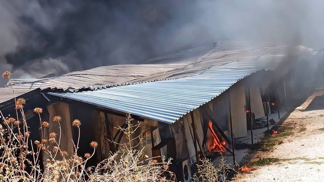 İşçilerin kaldığı konteyner yatakhane alevlere teslim oldu