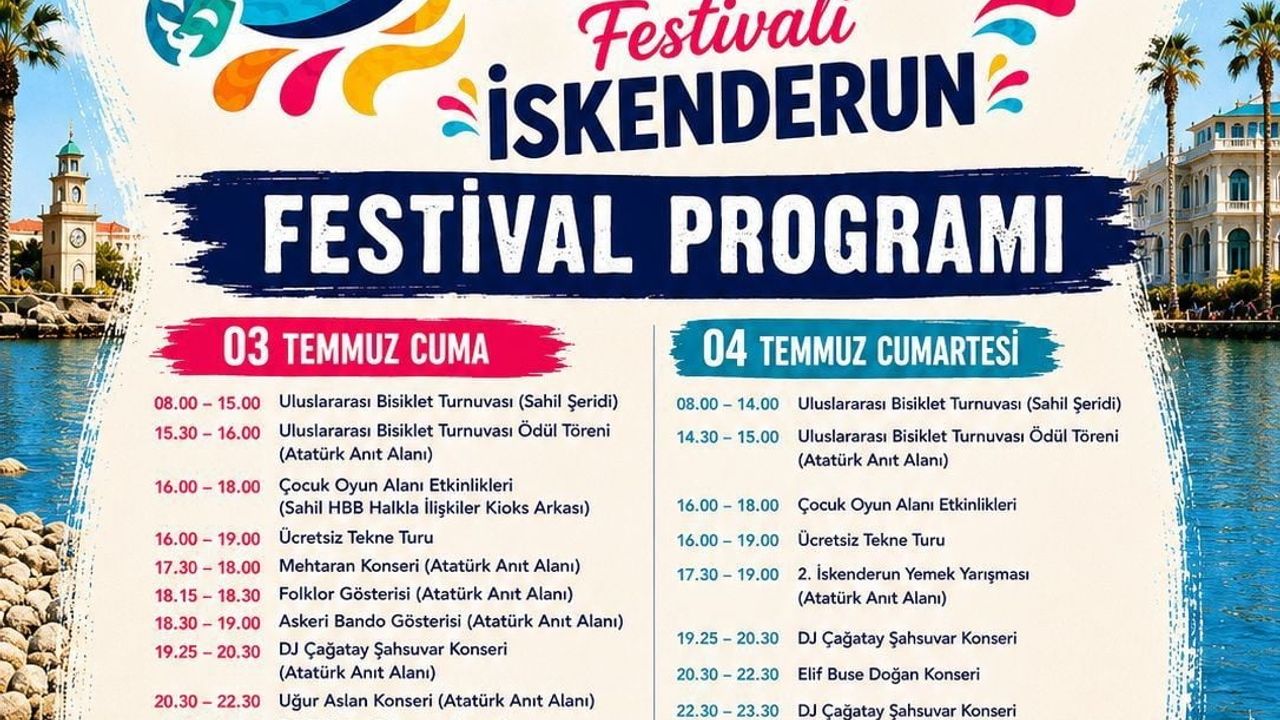 İskenderunlular Uluslararası 5 Temmuz Kültür, Sanat ve Turizm Festivali'nde doyasıya eğlenecek