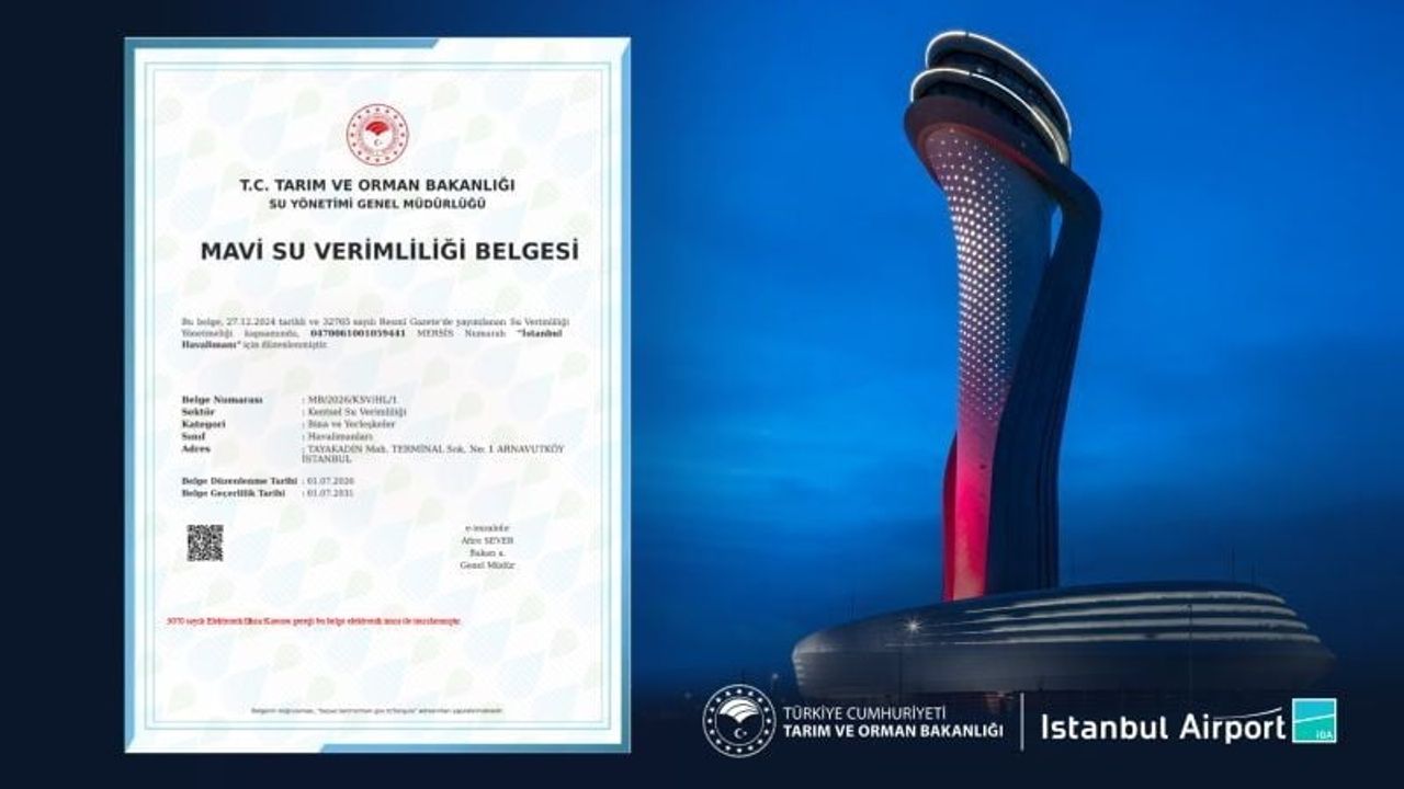 İstanbul havalimanı su tasarrufunda mavi dönemi başlattı