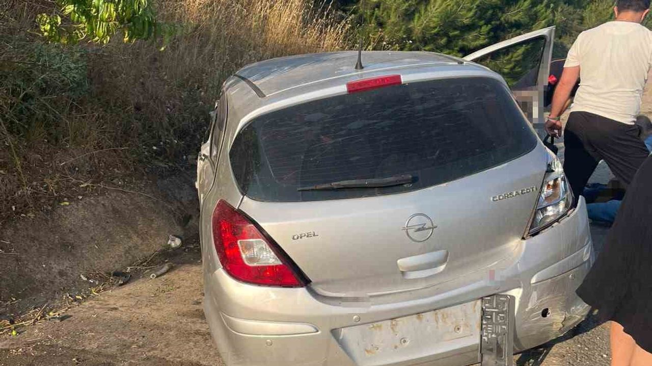 İvrindi'de şarampole uçan otomobilde 1 kişi yaralandı