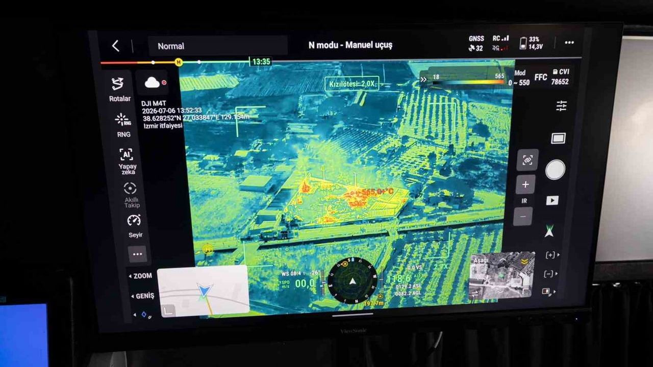 İzmir itfaiyesi dronla yangına karşı gözünü ve kulağını güçlendiriyor