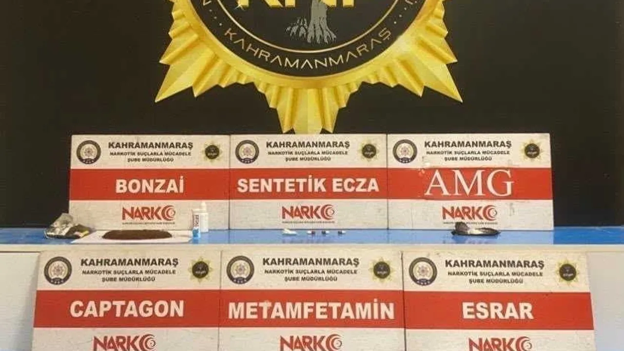 Kahramanmaraş'ta uyuşturucu ağına darbe: çeşitli maddeler ve 5 tutuklama
