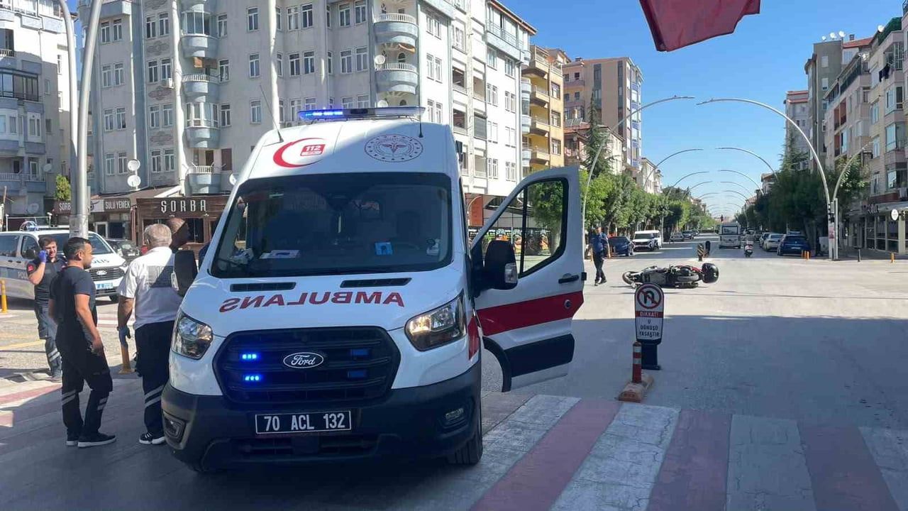 Karaman’da iki motosikletin çarpışması: 2 yaralı
