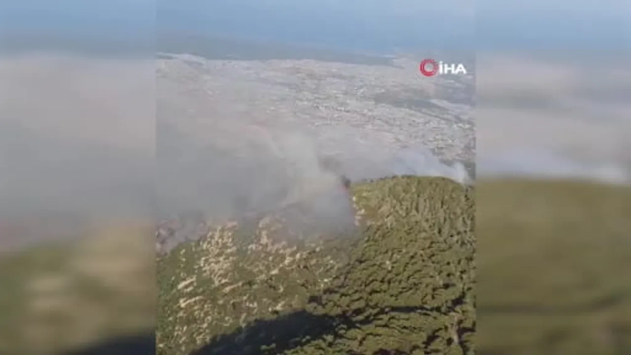 Kaş'ta Kalkan Üzümlü'de orman yangınına karadan ve havadan yoğun müdahale