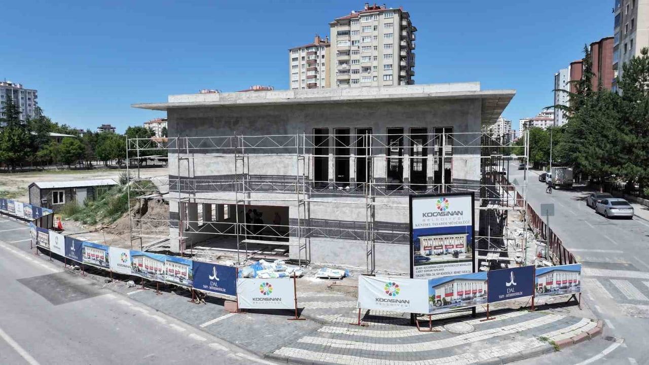 Kocasinan'da Sinan kütüphanesi inşaatı son aşamaya yaklaşıyor