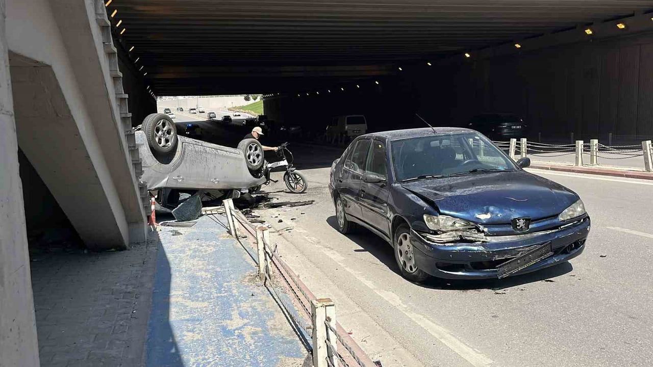 Konya'da kontrolden çıkan otomobil takla attı: 1 yaralı