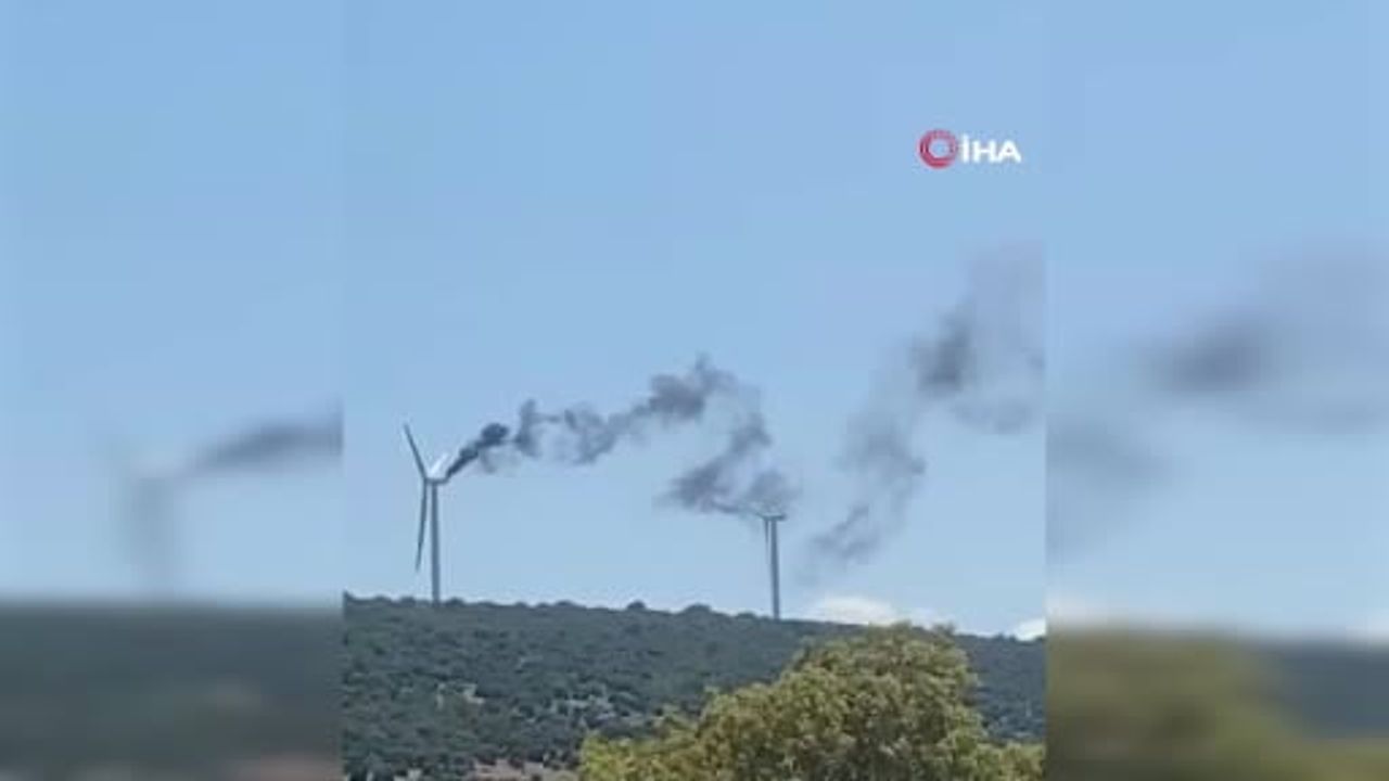 Koyuneli'nde türbin yangını: orman alevlerden helikopterle korundu