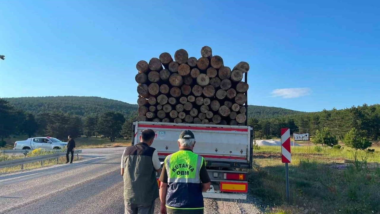 Kütahya’da orman emvali yüklü araçlara sıkı denetim