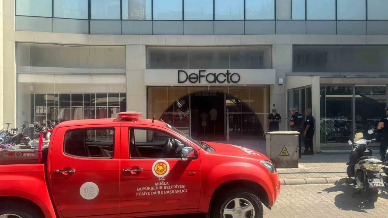 Marmaris'te DeFacto mağazasında yangın: tahliye ve söndürme çalışması