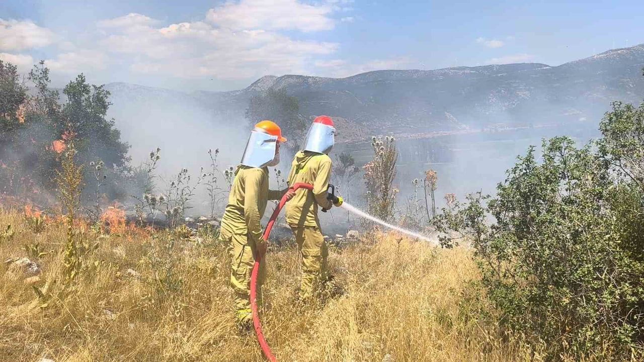 Menteşe'de makilik yangını