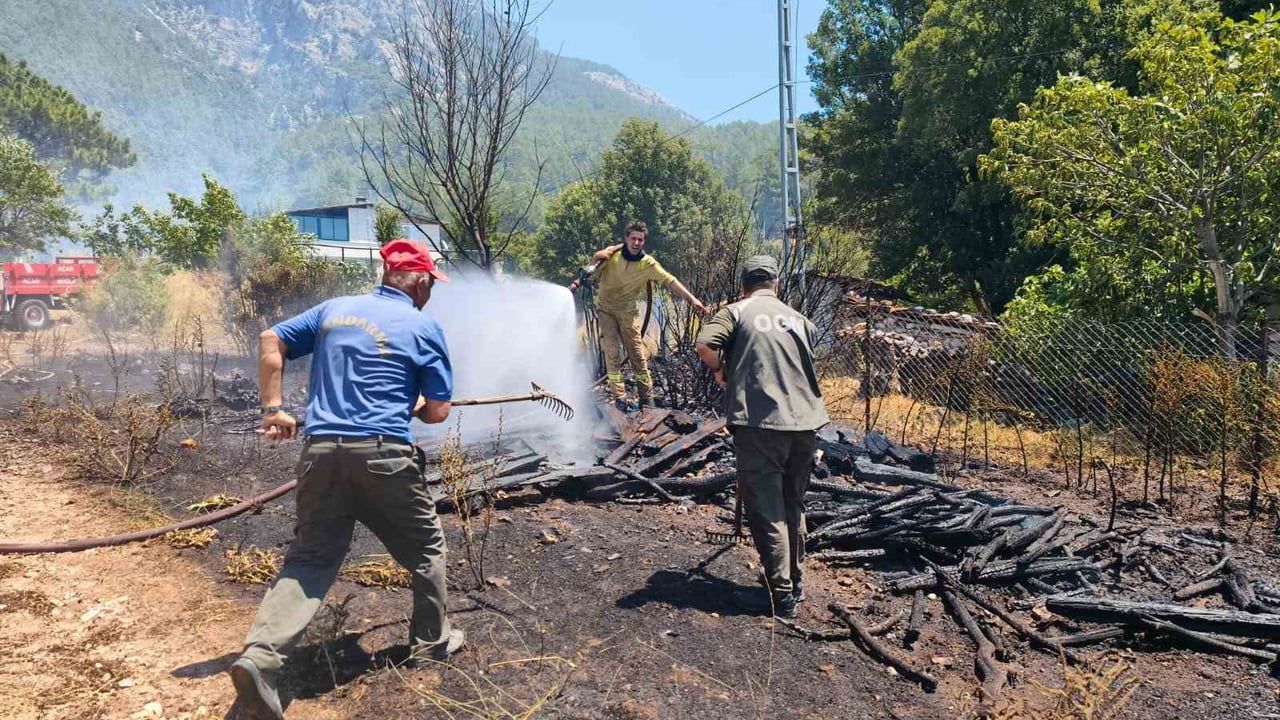 Menteşe'de rüzgarlı gün: mahalle halkı kazma ve kürekle alevlere direniyor