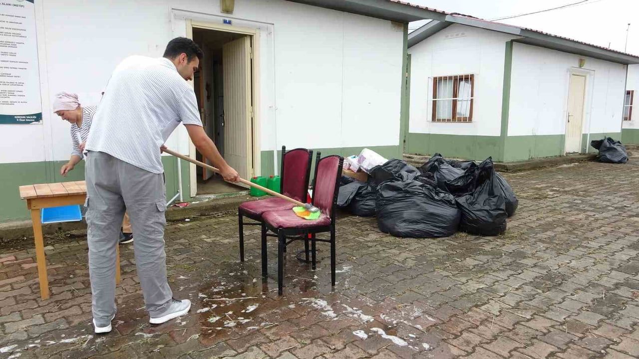 Mevsimlik fındık işçileri için geçici konaklama merkezinde hazırlıklar hızlandı