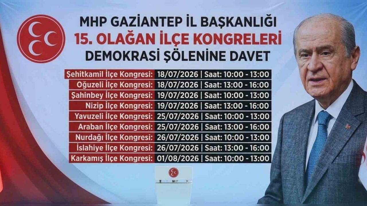 MHP Gaziantep ilçe kongreleri takvimi açıklandı