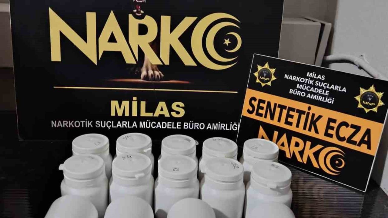 Milas'ta uyuşturucu operasyonunda 730 sentetik hap ele geçirildi