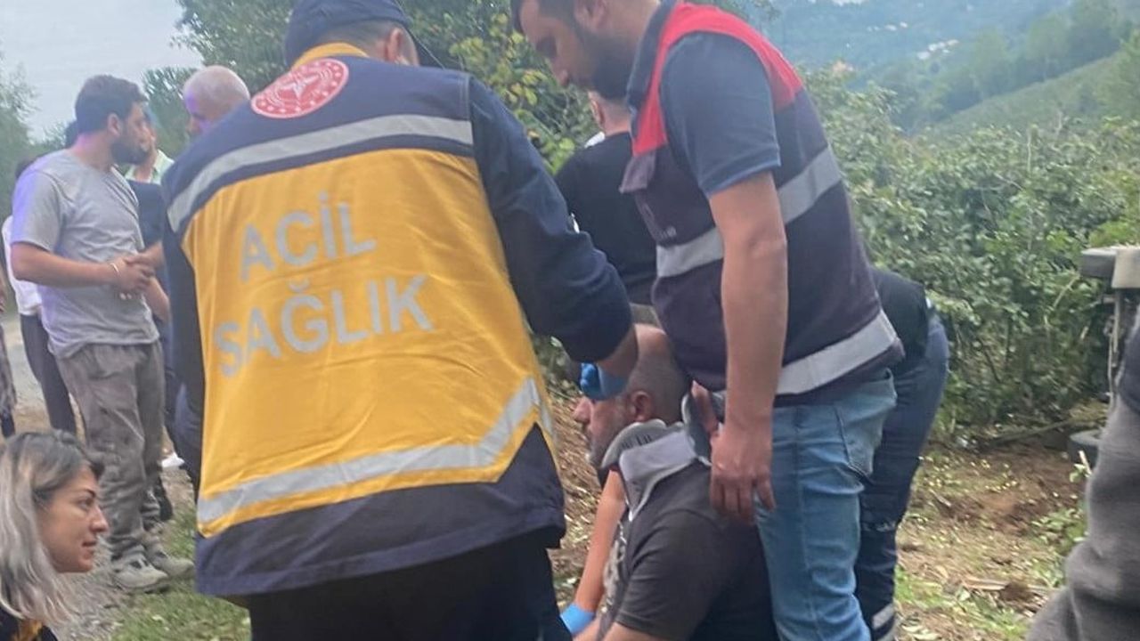Ordu'da çakıl yüklü kamyon fındık bahçesine devrildi: iki kişi yaralandı