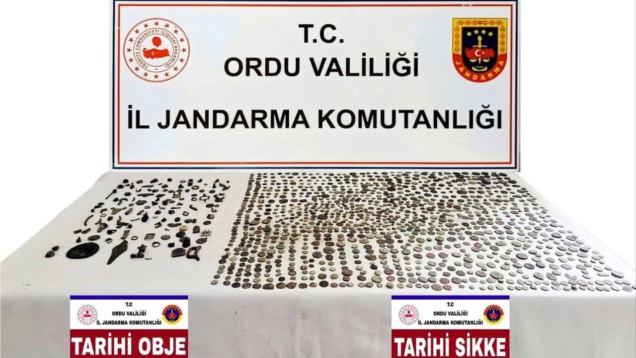 Ordu'da çok sayıda sikke ve tarihi obje ele geçirildi