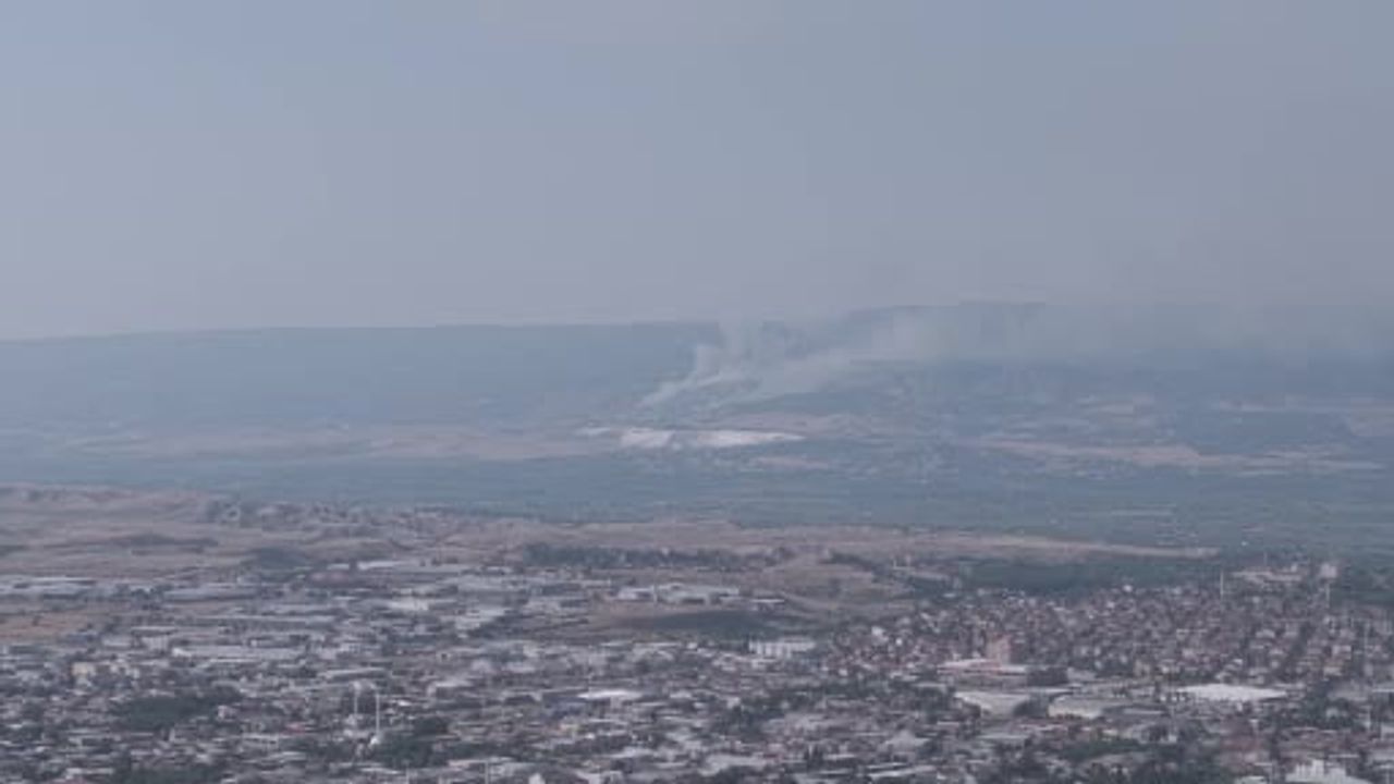 Pamukkale travertenlerine yakın ormanlık alanda yangın