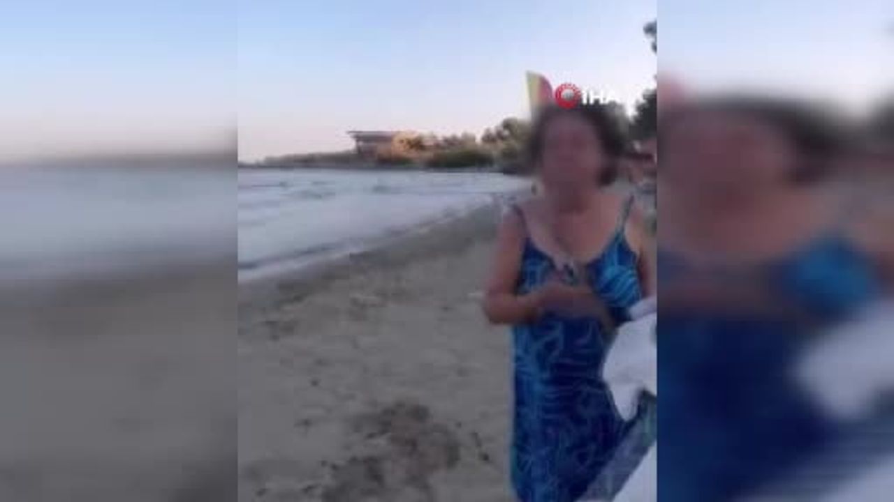 Plajda sözlü saldırıda bulunduğu iddia edilen kadın tutuklama talebiyle adliyeye sevk edildi