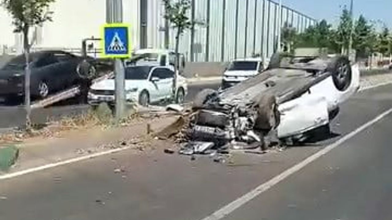 Refüje çarpan otomobil ağaçlarla buluştu: Diyarbakır'da bir kişi yaralandı