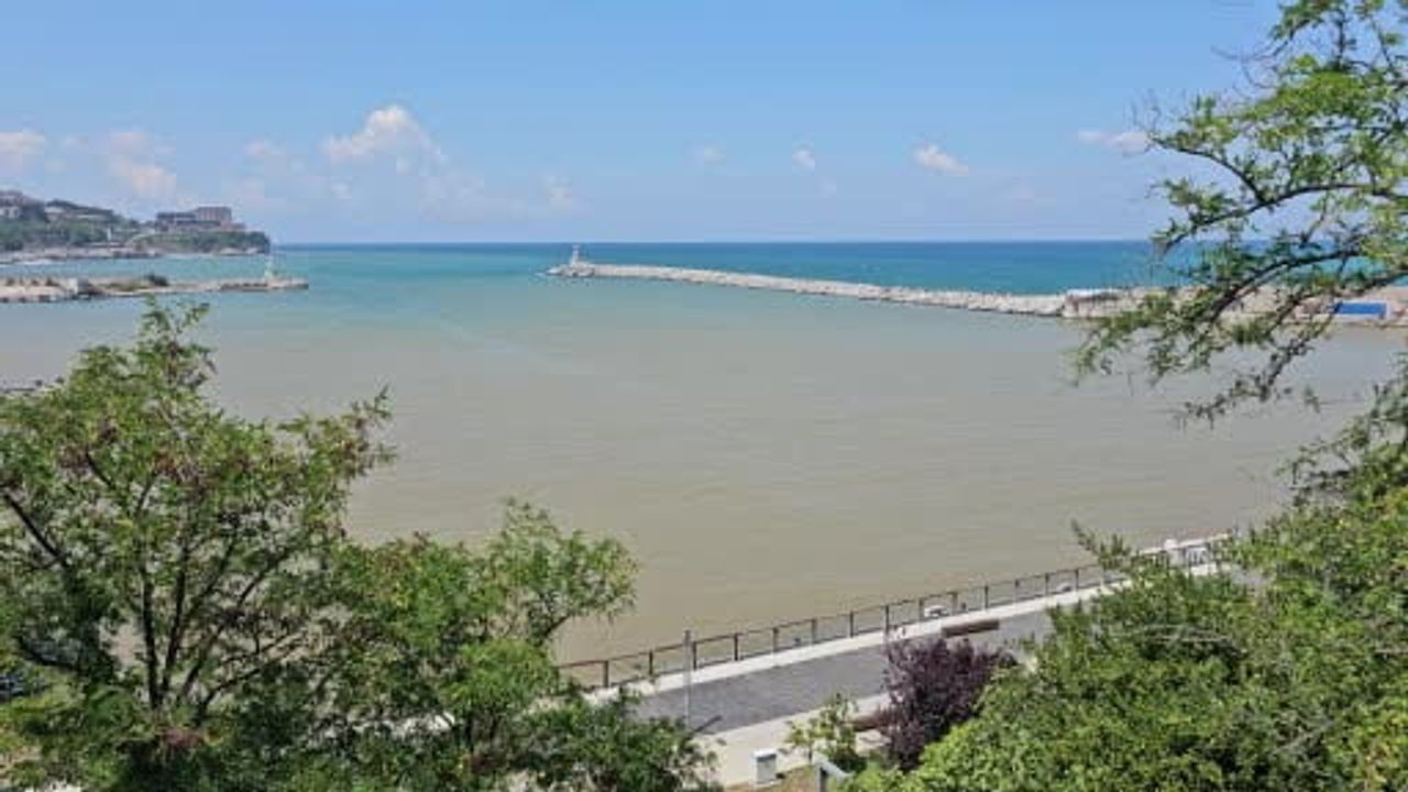 Sağanak sonrası Zonguldak sahillerinde çamur tabakası oluştu