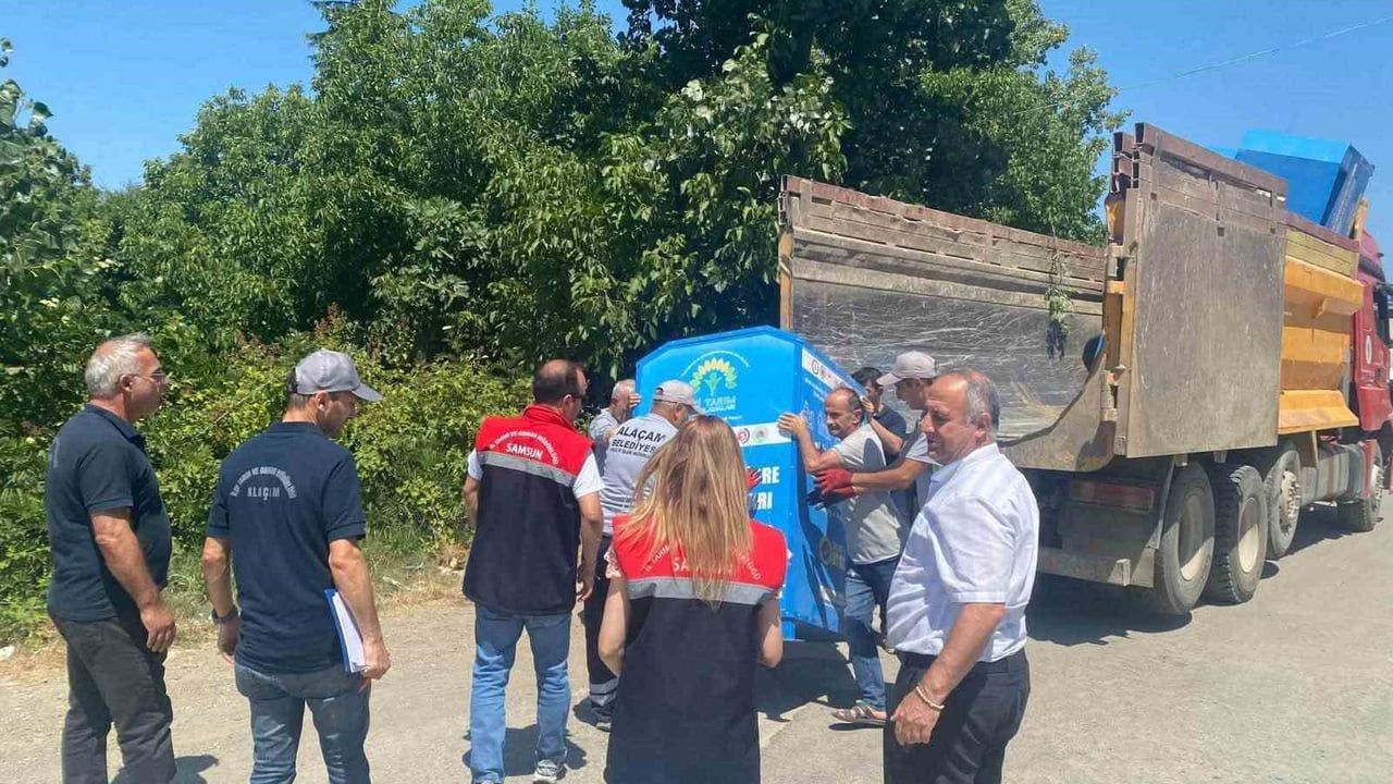 Samsun'da 105 konteynerle başlayan bitki ambalajı atığı toplama çalışması