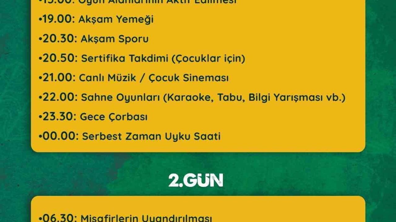 Sarımsaklı aile doğa kampı 25-26 temmuz tarihlerinde