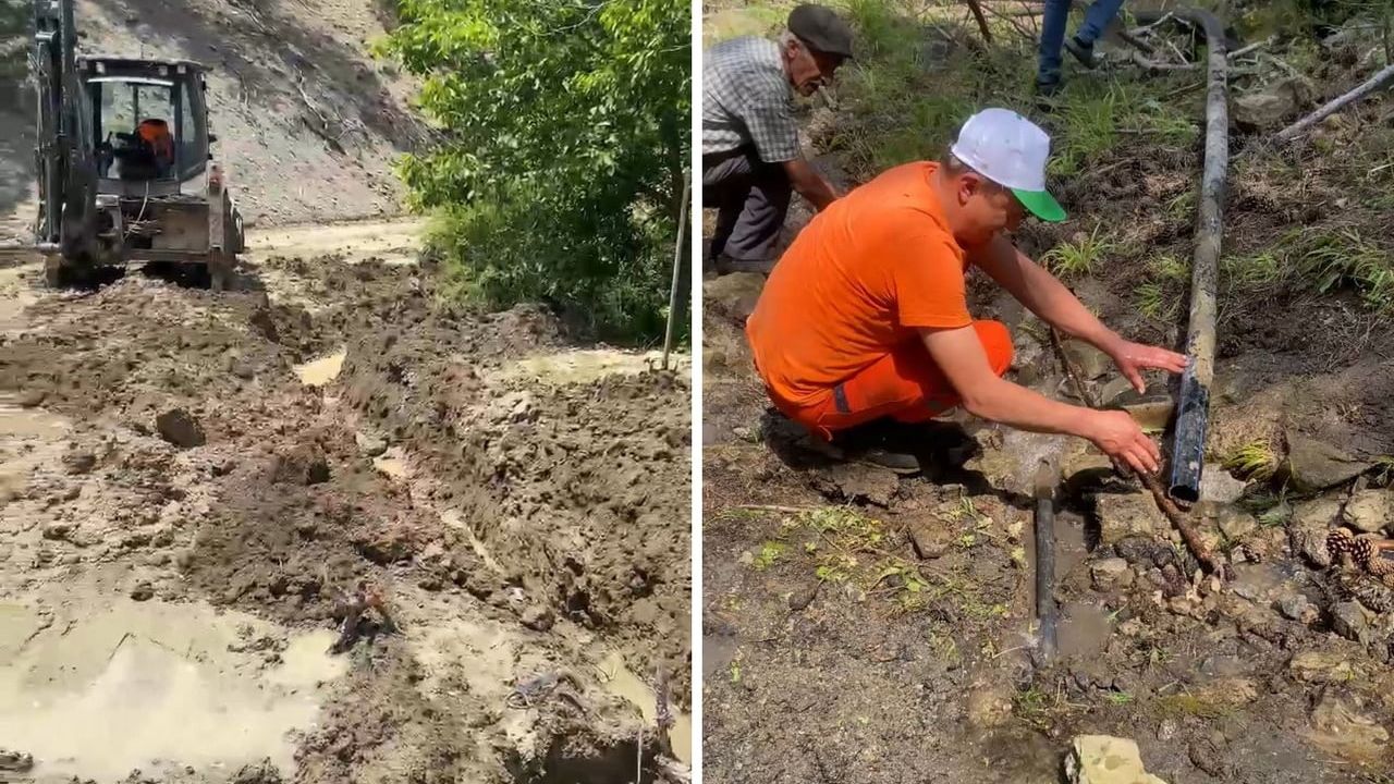 Seben'de yangın havuzu kış hasarlarına karşı yenilendi