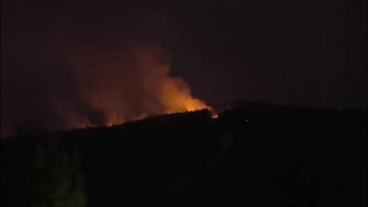 Seydikemer'de gece boyu karadan süren alev savunması