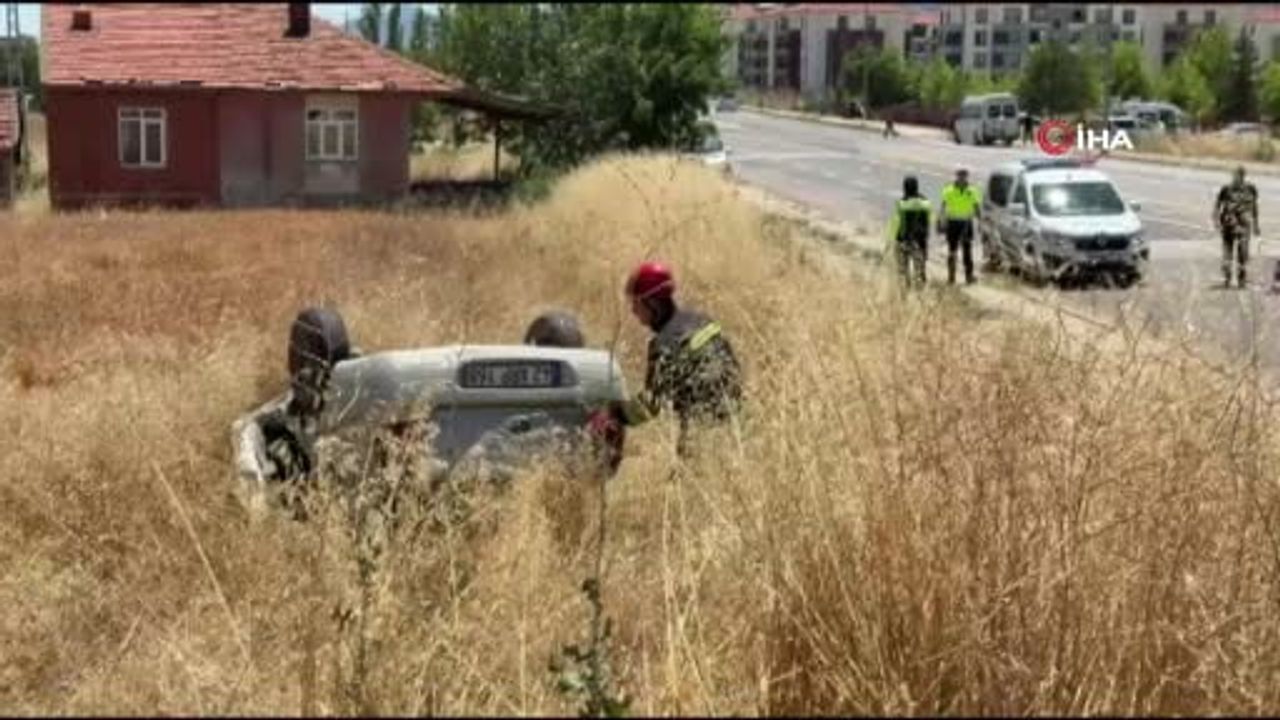 Seydişehir Saadetler'de çarpışma: takla atan araç ve dört yaralı