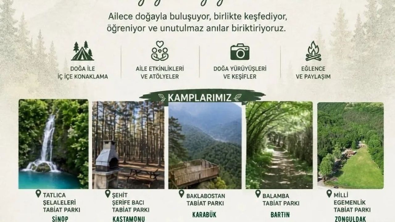 Sinop Erfelek'te doğayla buluşma: 81 ilde eş zamanlı aile kampı