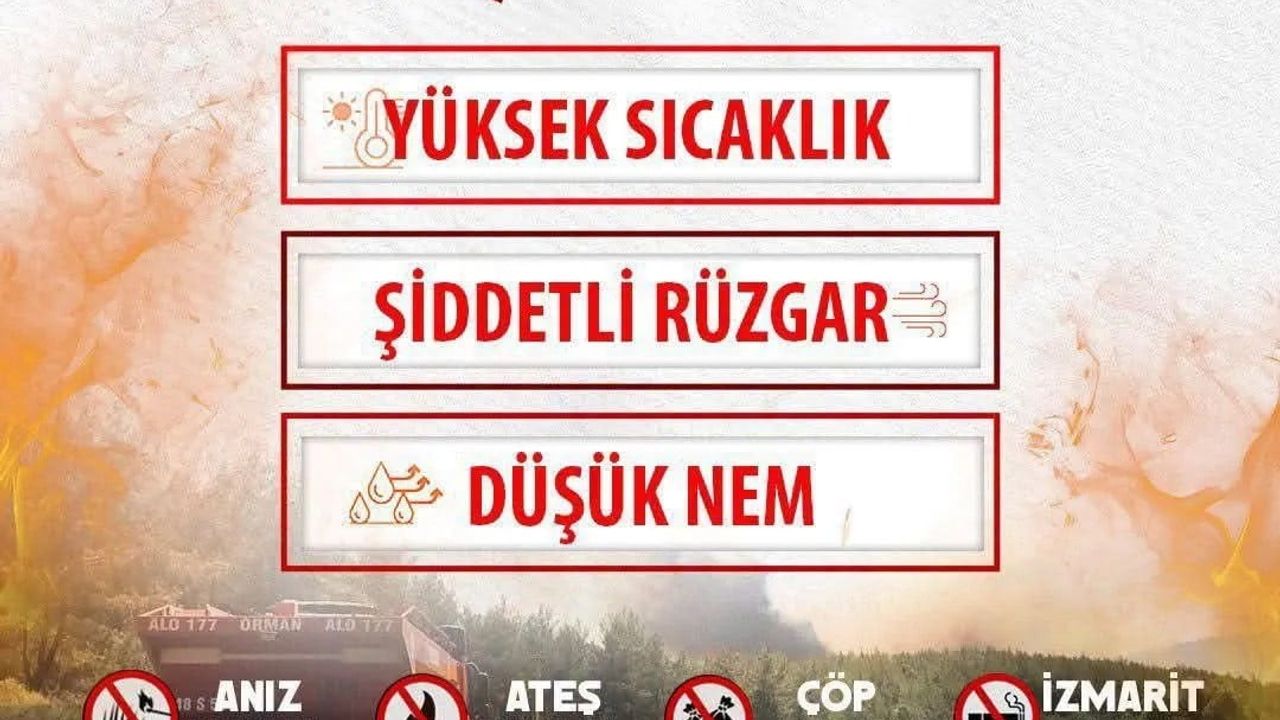 Sinop'ta Durağan ve Boyabat için yüksek orman yangını riski uyarısı