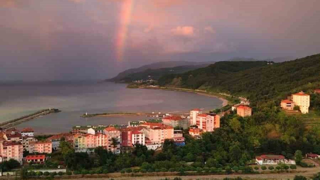 Sinop Türkeli'de çift gökkuşağı görsel şölen sundu