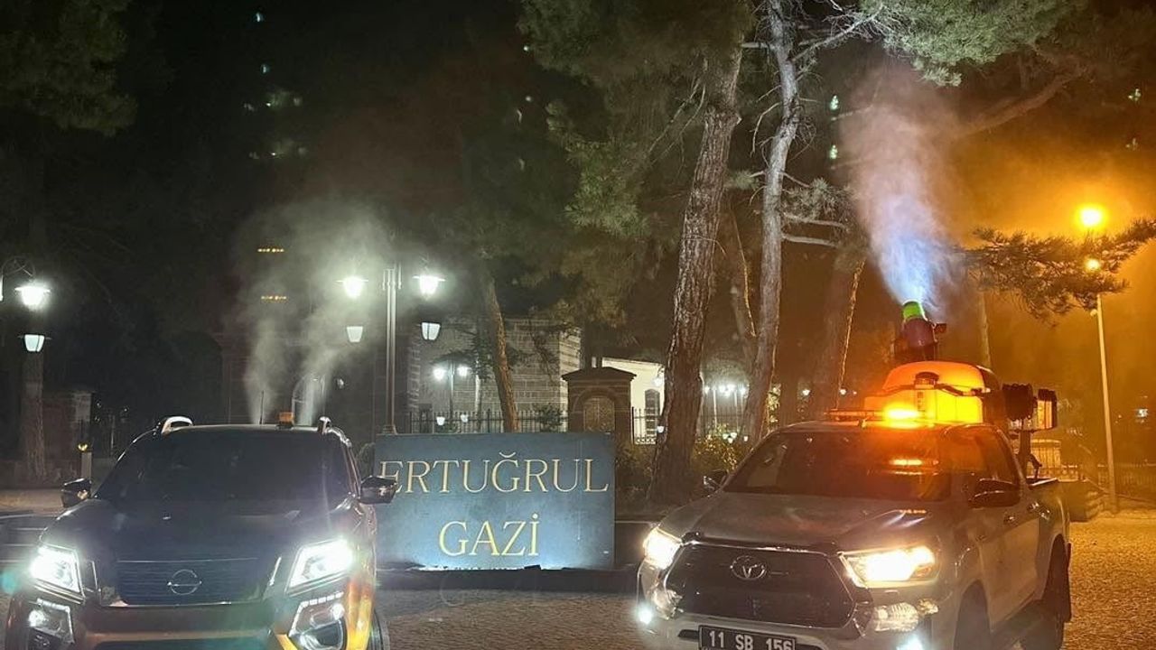 Söğüt'te gece mesaisiyle haşerelere karşı önlem