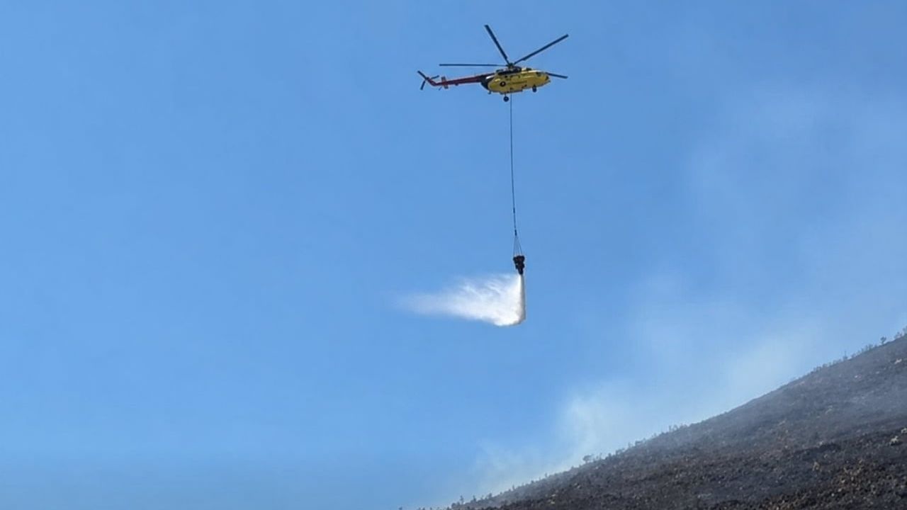 Söke'de kuru ot yangını yerleşim sınırını zorladı, müdahale havadan ve karadan sürdü