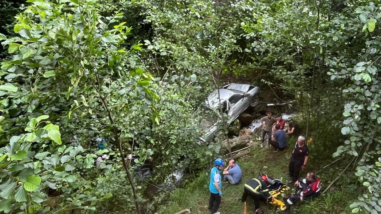 Sürmene'de kamyonet fındık bahçesine yuvarlandı: 1 ölü, 5 yaralı