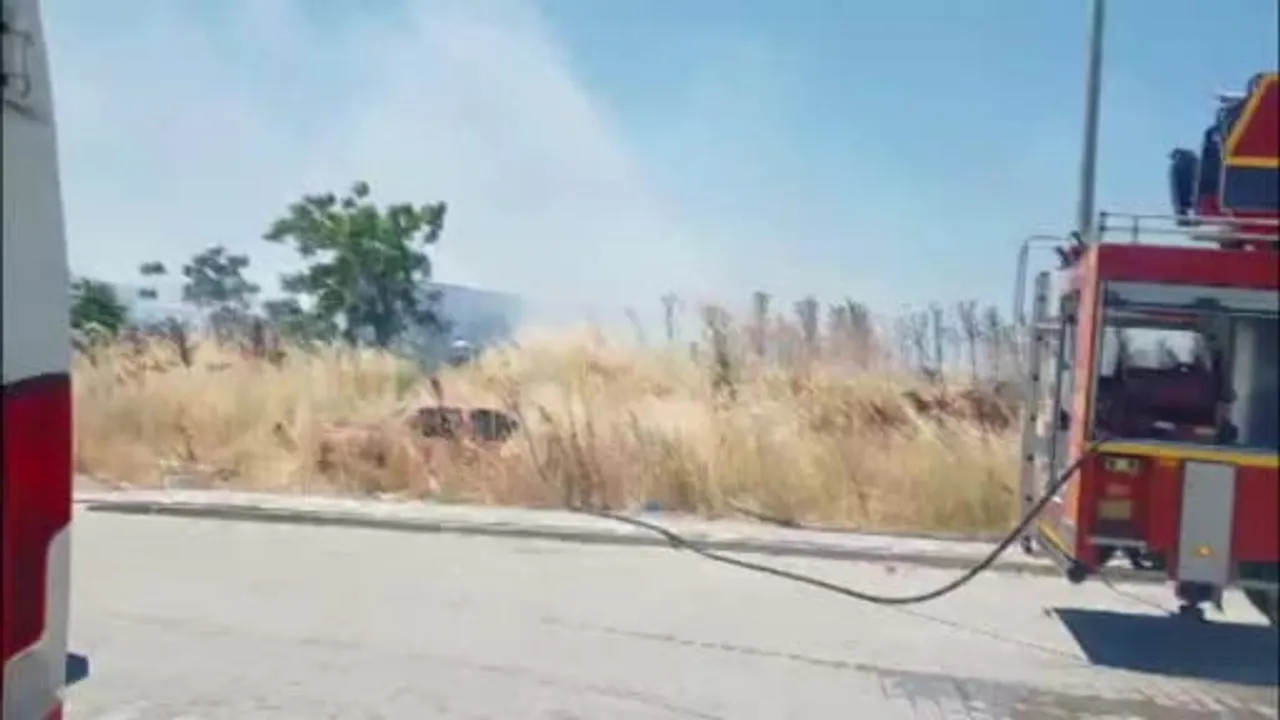 Susurluk'ta pazar alanına yakın ot yangını