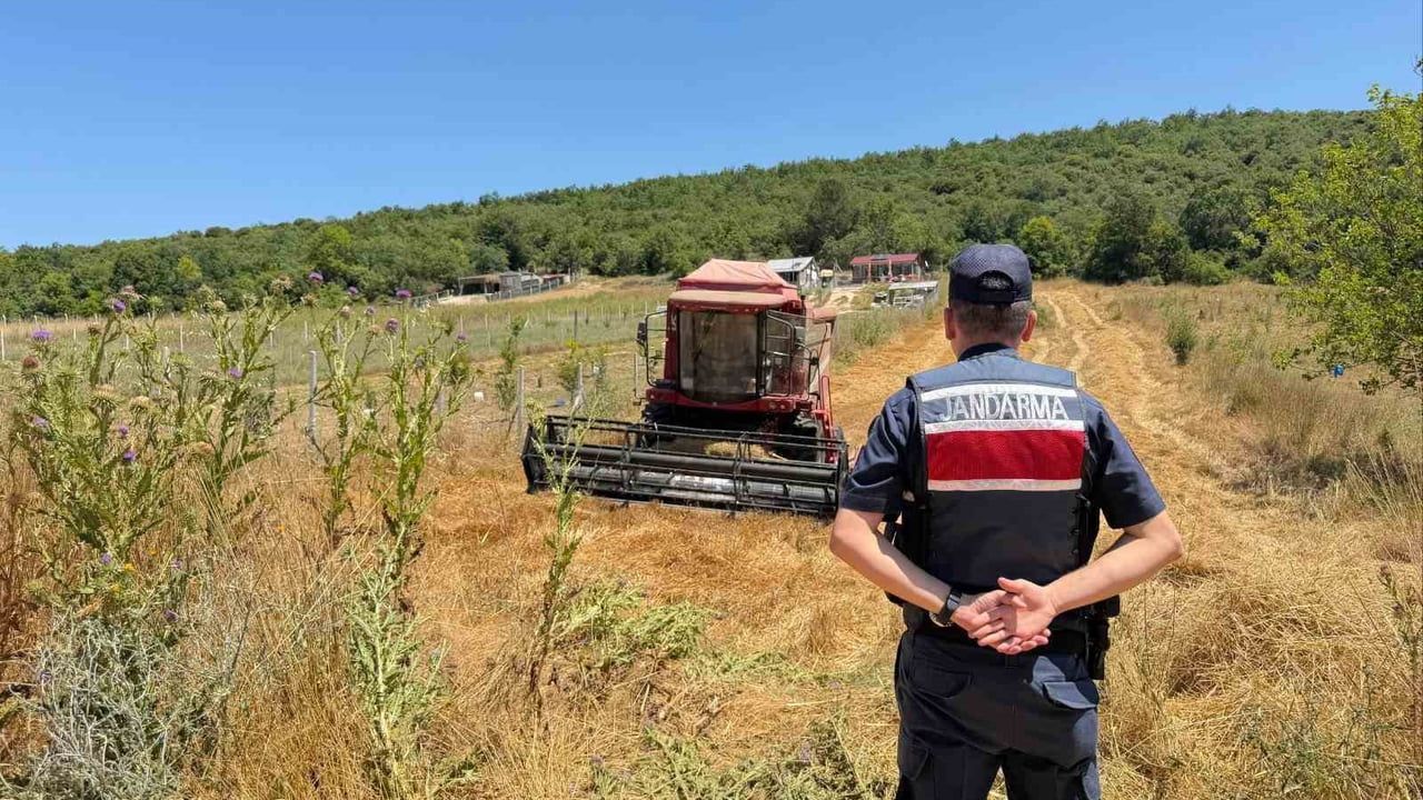 Tarlada su tankersiz hasat yapan biçerdövere 3 bin 705 lira ceza