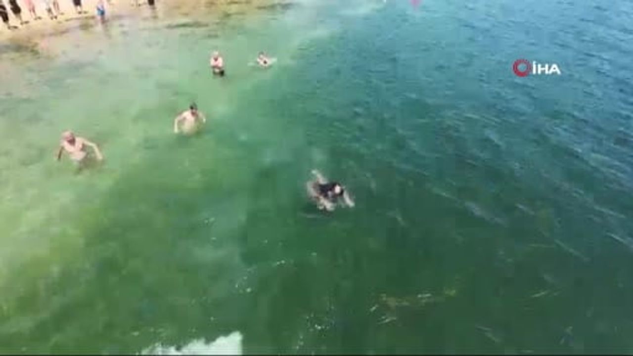 Tatlısu'da denizde dakikalarca süren kurtarma çabası