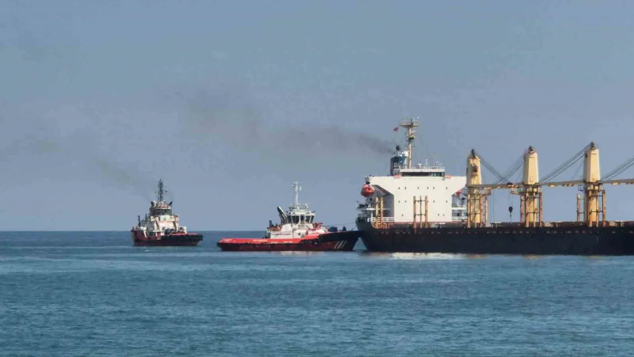 Tekirdağ açıklarında karaya oturan çeltik yüklü gemi kurtarıldı
