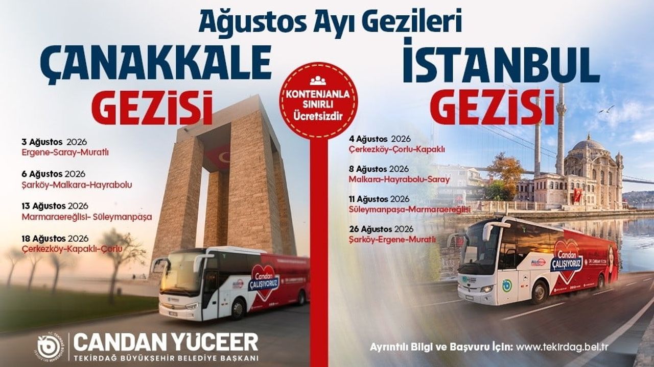 Tekirdağ'dan ücretsiz kültür yürüyüşleri: ağustosta İstanbul ve Çanakkale rotaları