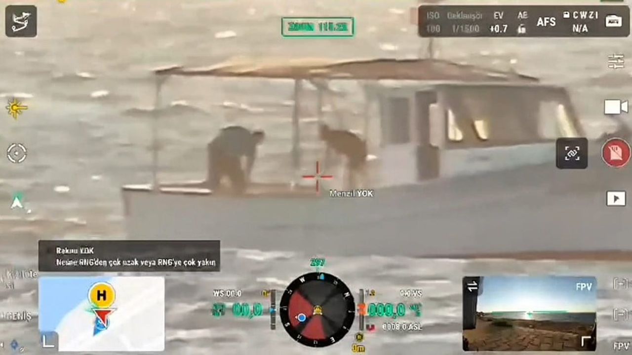 Urla açıklarında dronla suçüstü yakalanan trol teknesine yasal işlem başlatıldı