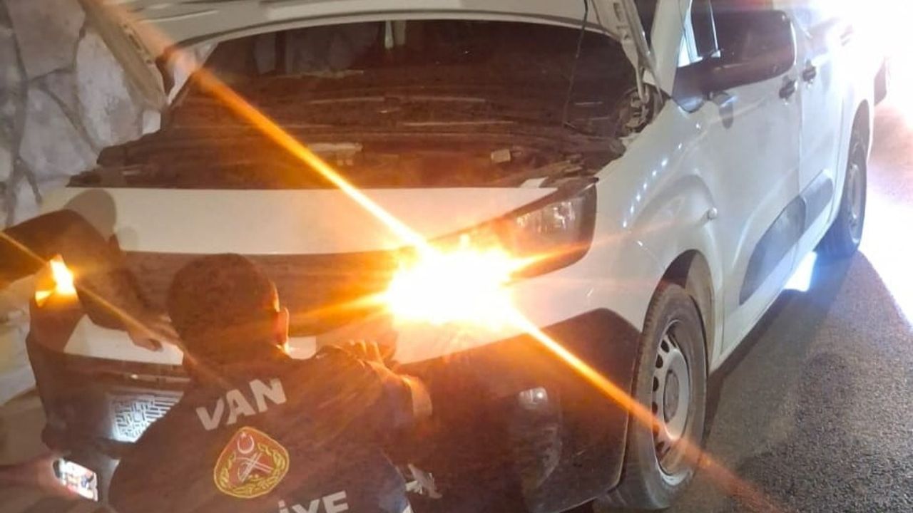 Van'da kamyonetin çarptığı köpek itfaiye ekipleri tarafından kurtarıldı